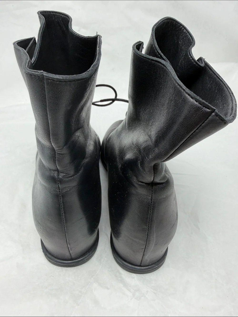 Stuart Weitzman Stepmistress Hidden Wedge Lace-up Bootie Leather Size 7